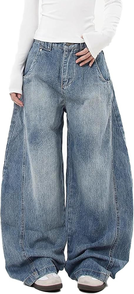 Womens Baggy Jeans Vintage Oversized Pants Aesthetic Hip Hop Jeans Denim Graphic Jean Grunge Pant... | Amazon (US)