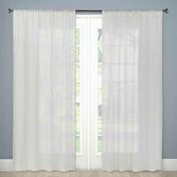 1pc 54"x84" Sheer Linen Window Curtain Panel Natural Linen - Threshold™ | Target