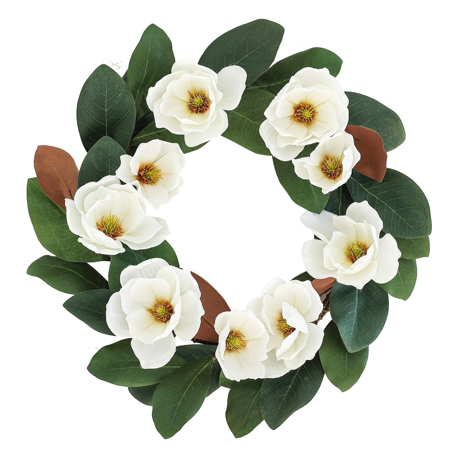All Seasons Wreath for Front Door w/Silk Cream Magnolia, 20-22 Inch Year Round Outdoor Spring Sum... | Amazon (US)