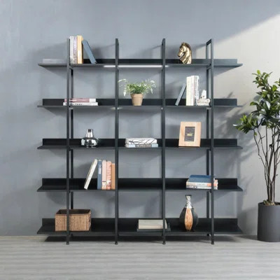 5 Tier Bookcase Home Office Open Bookshelf, Vintage Industrial Style Shelf | Wayfair North America