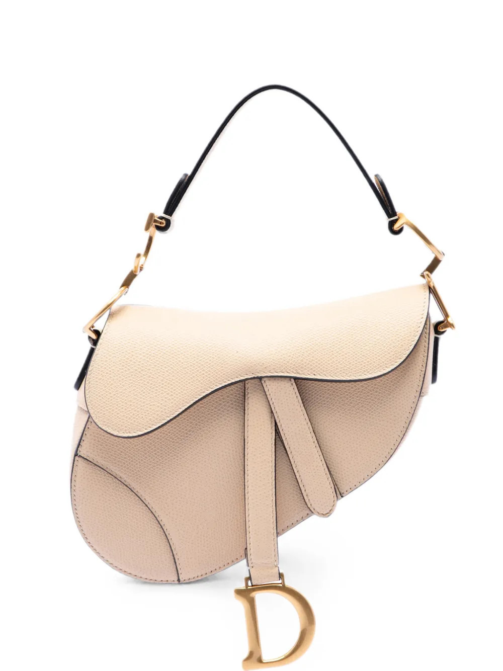 Christian Dior Pre-Owned 2019 Mini Grained Calfskin Saddle Bag satchel - Neutrals | Farfetch Global