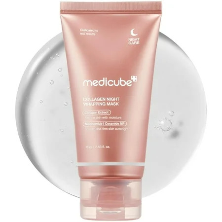 MedIcube Collagen Overnight Wrapping Peel Off Facial Mask Pack - Elasticity & Hydration Care Reduces Sagging & Dullness - Hydrolyzed Collagen for Glowing Skin - Korean Skin Care 2.53 Fl.oz | Walmart (US)