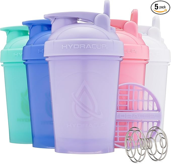Hydra Cup ProFlow Shaker Bottles 5-Pack (20oz) | Protein Shaker Cups with Whisk Ball, Leak-Proof ... | Amazon (US)
