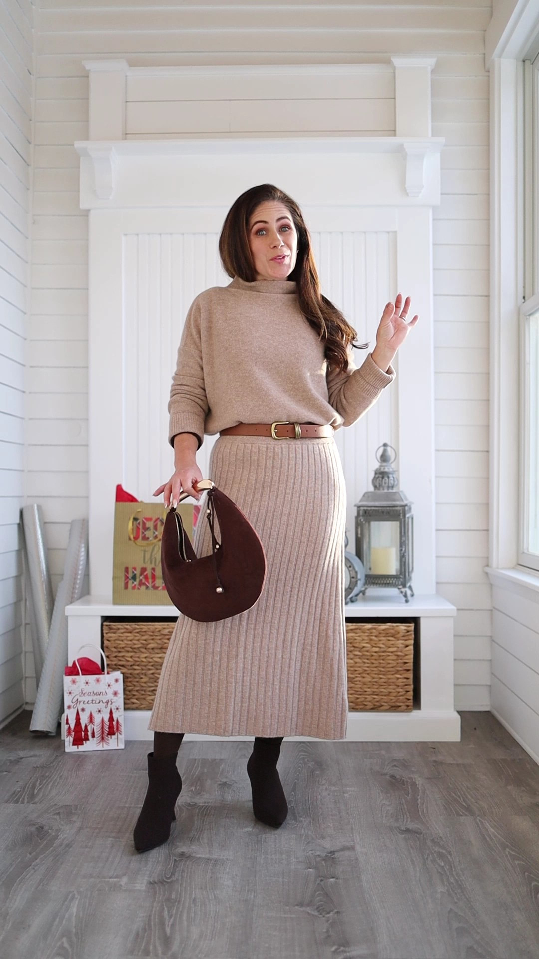 Cozy as it comes! I love this Quince cashmere midi skirt so much, I bought it in two colors! Deliciously soft and very warm, it makes an ideal winter work outfit. I'm wearing the S - and own the XS in the gray. I thought the S was a little too roomy in the waist, so I'll exchange for the XS. For sizing reference, I'm 4'11 - measurements 33-26-36.Cashmere set | Quince cashmere | cozy outfit 

#LTKOver40 #LTKPetite #LTKWorkwear