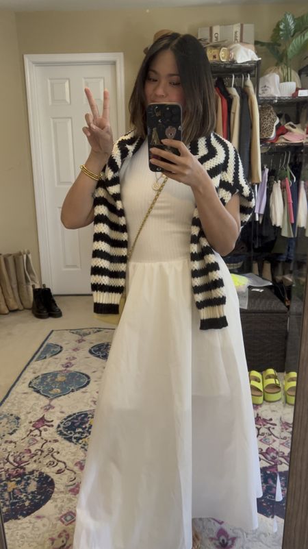 I am a big fan of elevated casual a lot lately due to my healing process from a major surgery ai had 5 months ago. 
I love to wear comfortable, loose fitting, but flattering outfit lately. This dress is so giving! Comfy, looks amazing and any body types. The tank top is ribbed material. The skirt is lined all the way to mid thigh area. Perfect for Spring and Summer. I throw on a knit cardigan over just in case it gets chilly later in the evening! 

#LTKover40