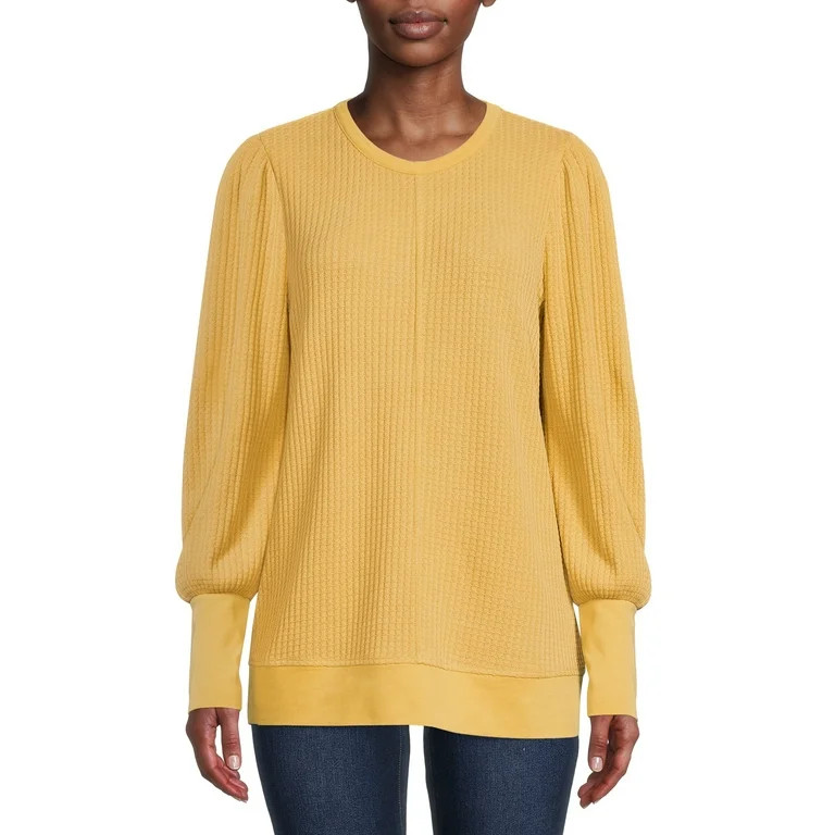 Time and Tru Women's Waffle Pullover Top | Walmart (US)