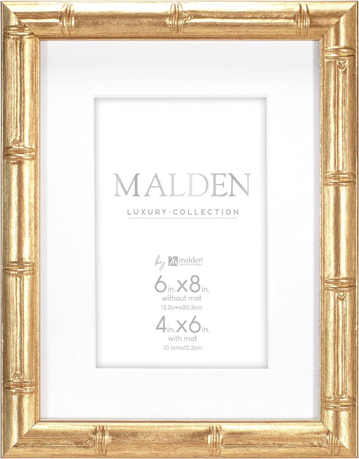 Malden International Designs 4x6 Matted Gold Bamboo PS Moulding Picture Frame Antique Gold Finish... | Amazon (US)