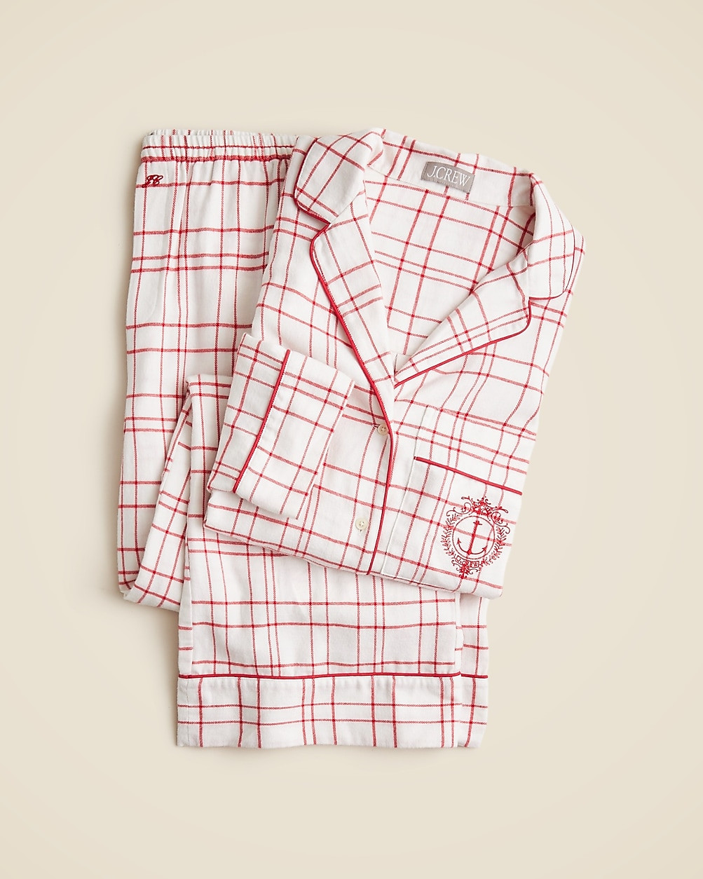 Relaxed pajama pant set in plaid cotton flannel | J. Crew US