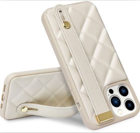 Case Quilted Leather Cover, Shockproof Case with Stand for Women Strap Case Compatible with iPhone 14 Pro Max, 6.7 Inch-Beige

#LTKstyletip #LTKGiftGuide #LTKHoliday
