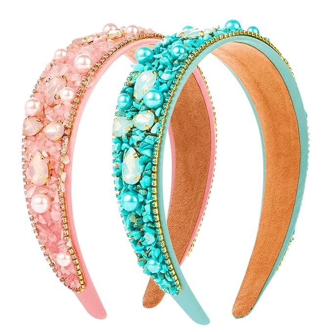 Ladies Fashion Headband, Personality Rhinestone Decoration Candy Color Headband Girls Headband Pa... | Amazon (US)