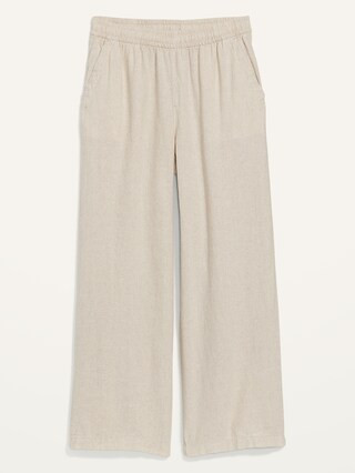High-Waisted Linen-Blend Wide-Leg Pants for Women | Old Navy (US)