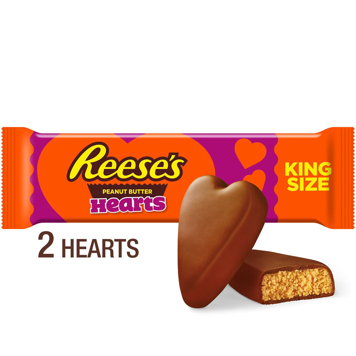 Reese's Valentine's Day Peanut Butter Candy King Size - 2.4oz/2ct | Target