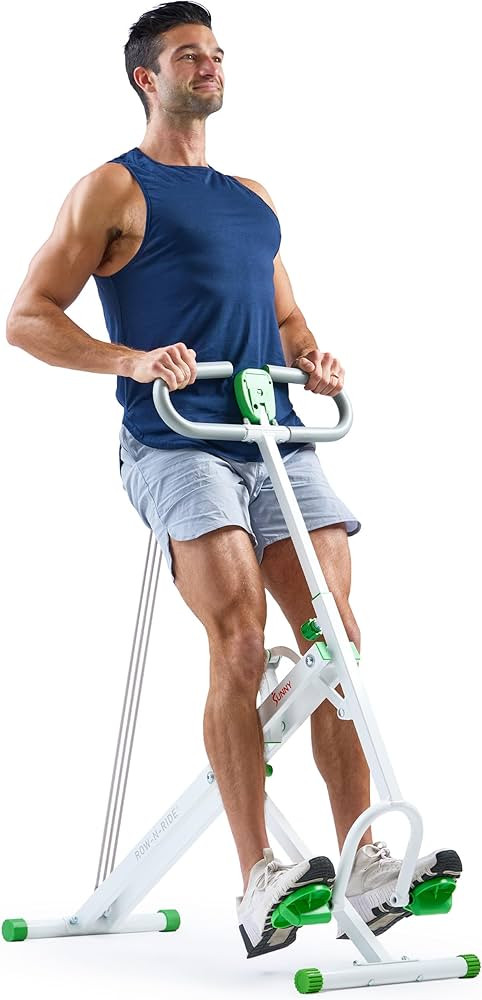 Sunny Health & Fitness Smart Row-N-Ride Glute & Leg Trainer, Foldable Squat Assist Rower with Exc... | Amazon (US)