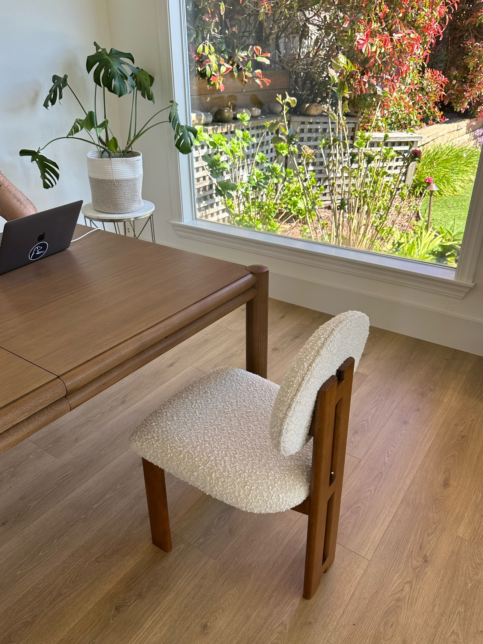 Our new dining table and chairs. We love the curved details on the edge and the fact that this table is expandable! For larger dinner parties you can put in the leaf. And if you ever move to a new house it’s versatile depending on the space you have. The tone of the wood is also great, it lends itself to warm and cool tones depending on your vibe. This and the chairs are great quality! And the chairs come fully assembled 🤌🏼 so comfy too!

#LTKsalealert #LTKhome #LTKstyletip