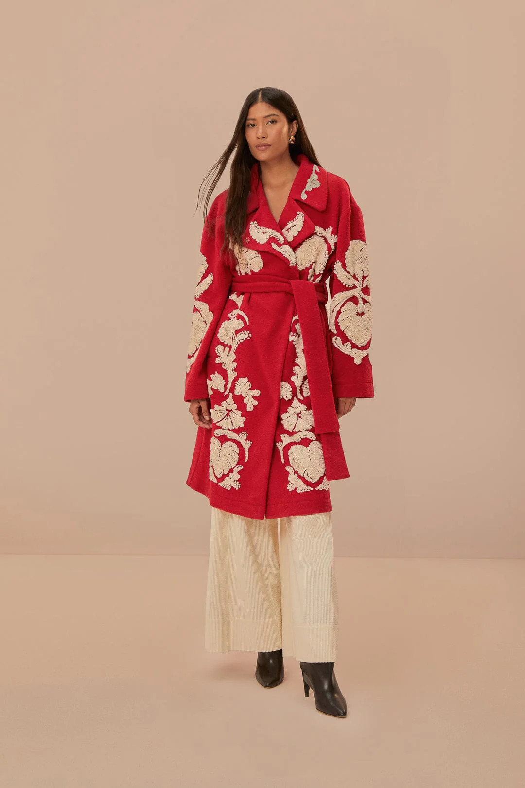 Red Helen Fleece Coat | FarmRio (US)