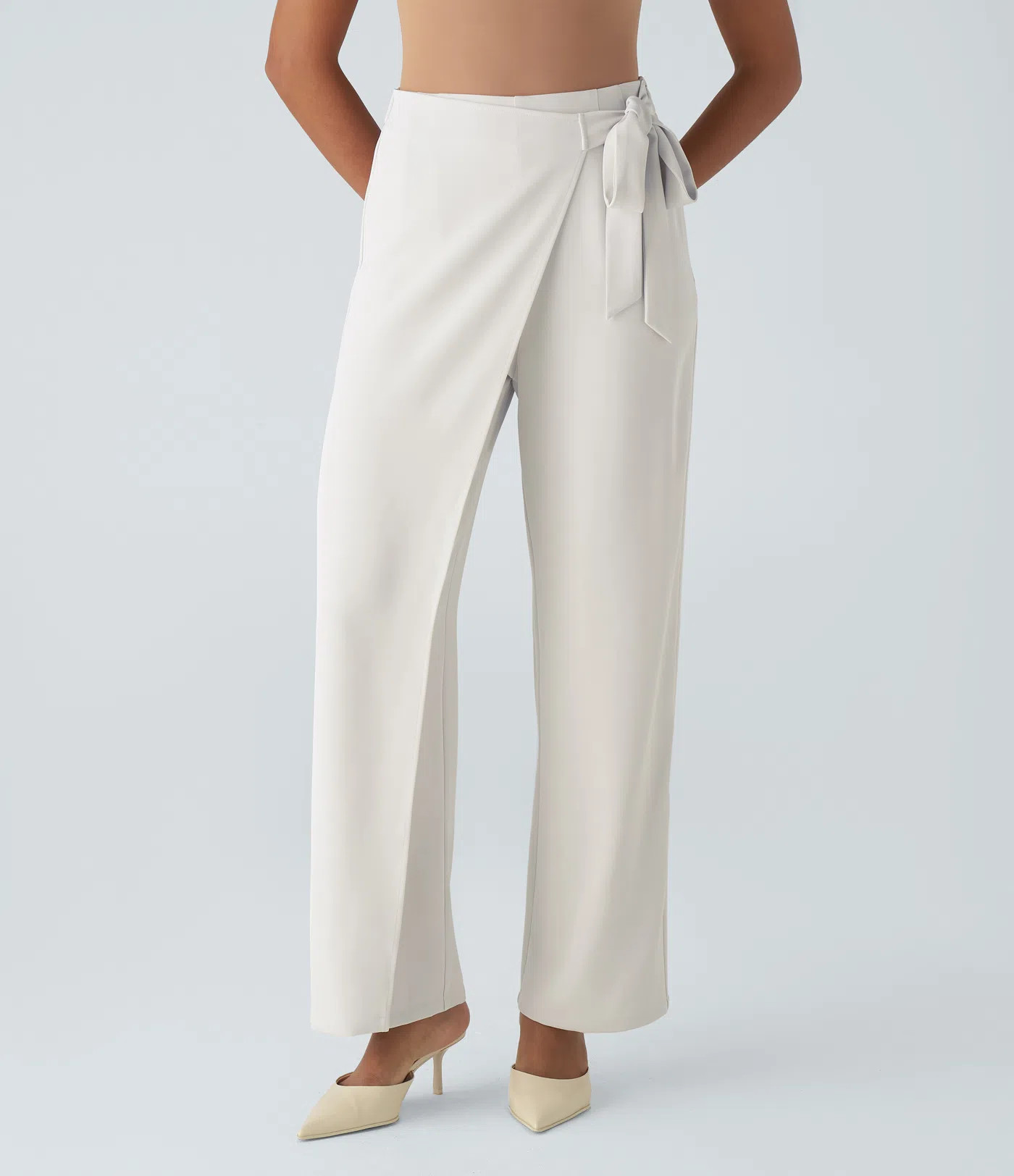 Women’s Halara Flex™ High Waisted Tie Side Wide Leg Work Pants - Halara | HALARA