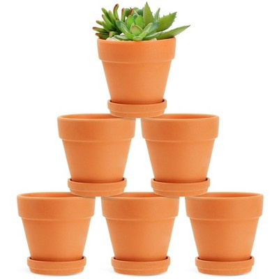 Juvale Juvale 4-inch 6 Pack Small Terracotta Pots with Saucer and Drainage Hole - Clay Planter for Indoor Plants | Target