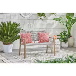 Hampton Bay Summerhaven Wicker Outdoor Bench 2351-BC - The Home Depot | The Home Depot