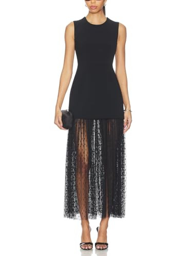 Women Sleeveless Sheer Lace Maxi Dress Mesh Ruffles Cocktail Party Dress Flowy Sundresses 521 | Amazon (US)