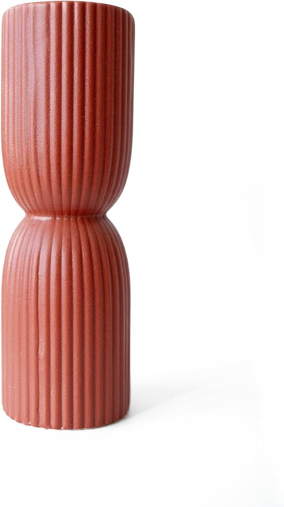 Vase Ceramic Ribbed Stacked Vases for Decor, Decorative Vase, Flower Vase for Home Decor Living R... | Amazon (US)