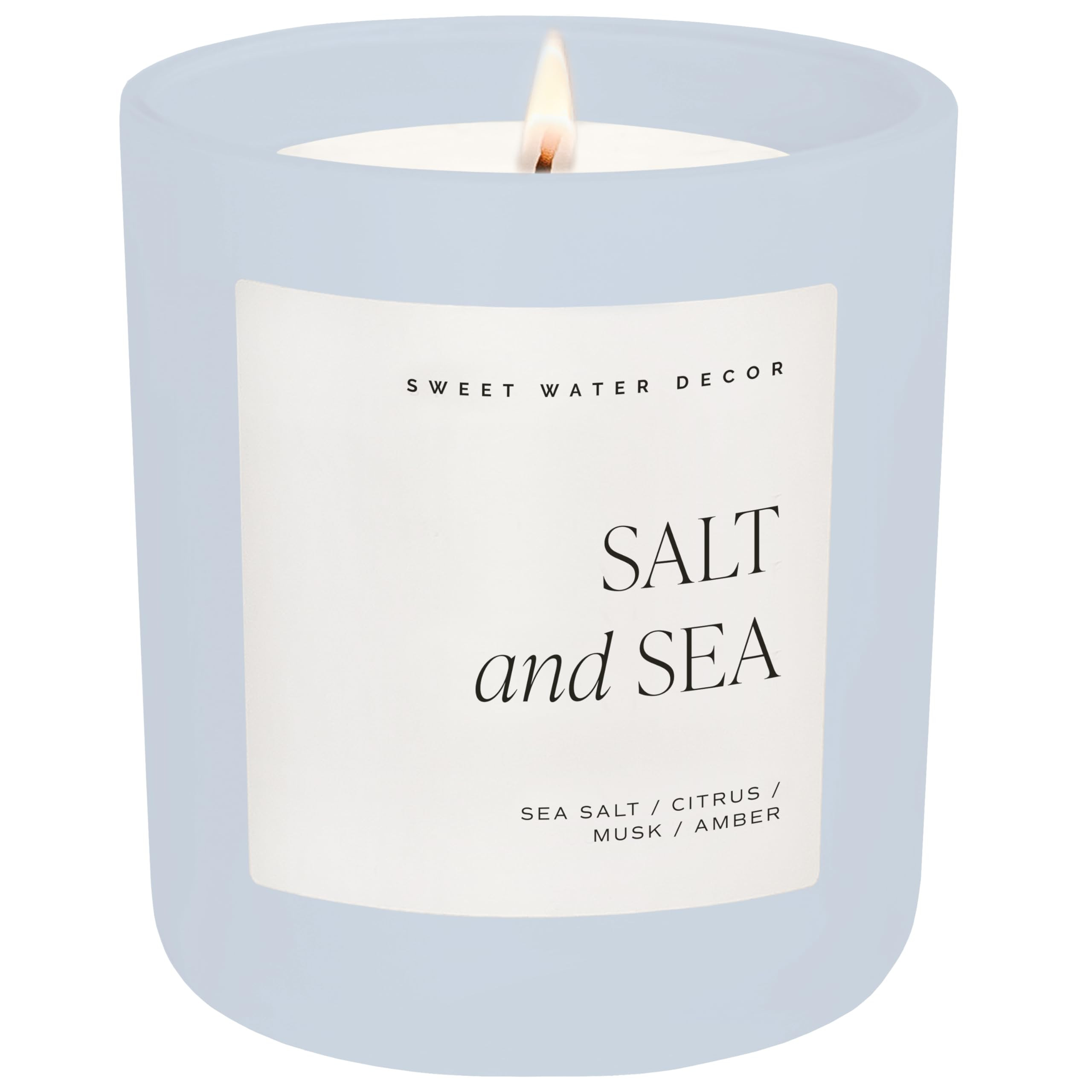 Amazon.com: Sweet Water Decor Salt and Sea Scented Soy Candle, Scent Notes of Sea Salt, Citrus, M... | Amazon (US)