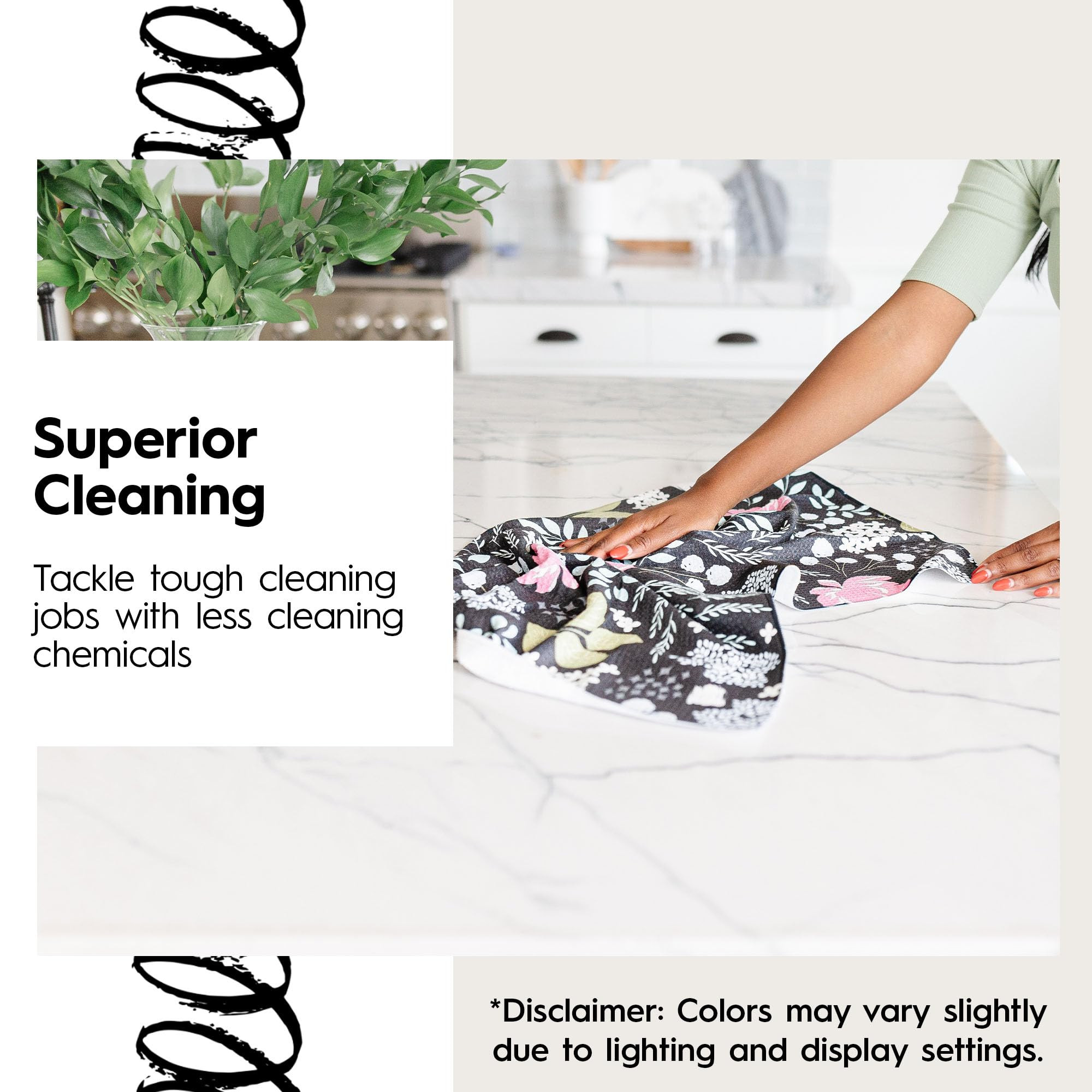 GEOMETRY Kitchen Tea Towels - Quick Dry Microfiber Dish Towels for Kitchen | Reusable Towel - Sun... | Amazon (US)