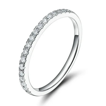EAMTI 925 Sterling Silver CZ Simulated Diamond Stackable Ring Eternity Bands for Women Size 4 | Walmart (US)