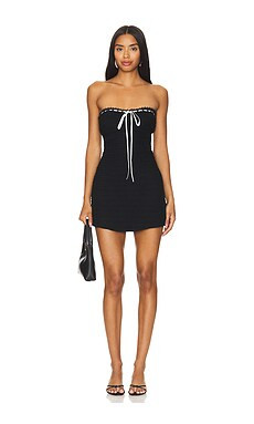 For Love & Lemons Mayfair Mini Dress in Black from Revolve.com | Revolve Clothing (Global)