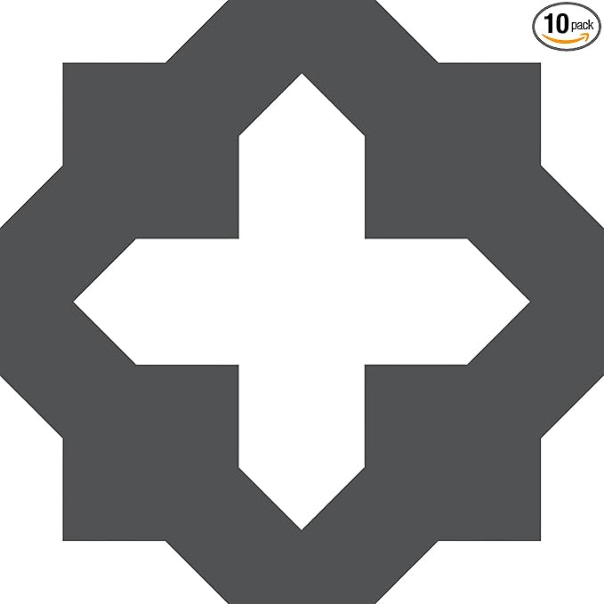 FloorPops FP3308 Nordic Peel & Stick Floor Tiles, Black | Amazon (US)