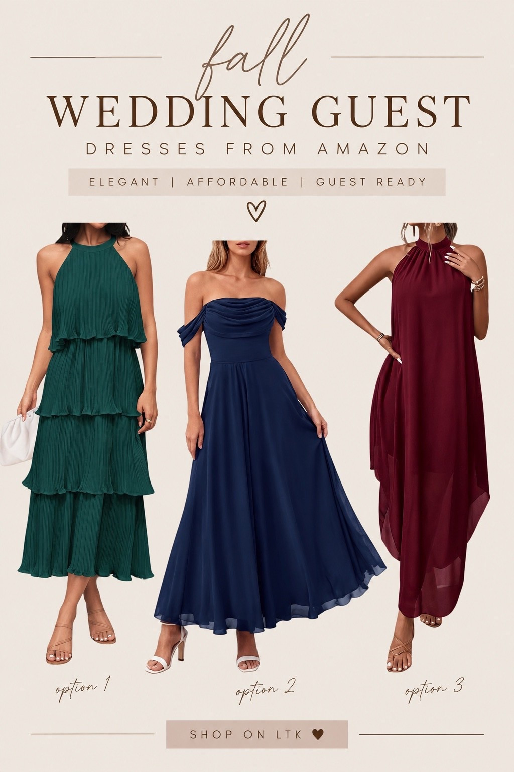 If the dress code has you staring at your closet with nothing to wear… I found you some GOOD ones. 😍 These Amazon wedding guest dresses are elegant, flattering & perfect for all those September + October weddings! Which one are you picking — 1, 2 or 3?! 👗✨

Shop all 3 through my LTK! 🤎

#LTKStyleTip #LTKWedding #LTKSeasonal #AmazonFashion #AmazonFinds #WeddingGuestDress #FallWeddingGuestDress #FallWedding #WeddingGuestStyle #FallFashion #AmazonDress #AffordableFashion

#LTKSeasonal #LTKWedding #LTKootd