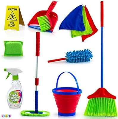 Play22 Kids Cleaning Set 12 Piece - Toy Cleaning Set Includes Broom, Mop, Brush, Dust Pan, Duster... | Amazon (US)