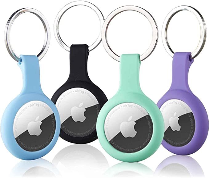 4 Pack Silicone Case for Airtags with Keychain, Protective Cover for Apple Air tag Key Finder Tra... | Amazon (US)