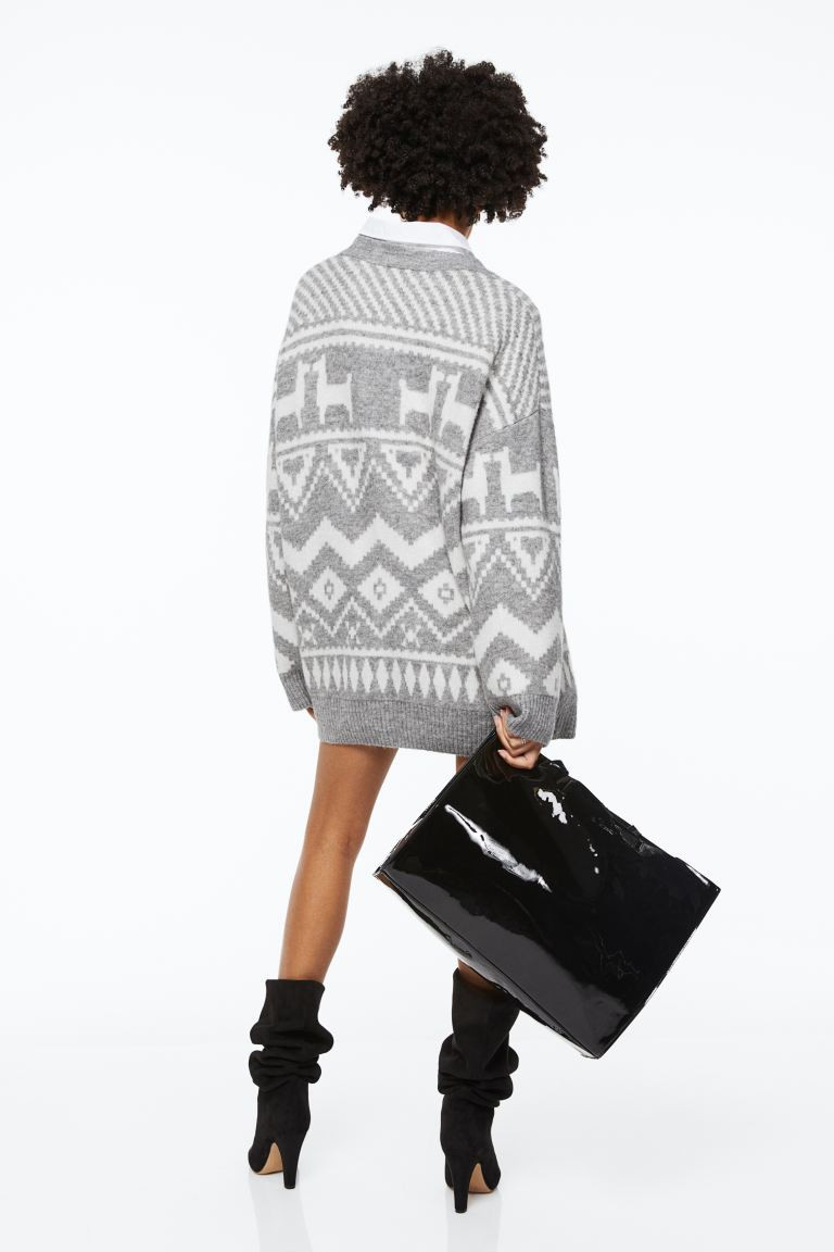 Long jacquard-knit jumper | H&M (UK, MY, IN, SG, PH, TW, HK)