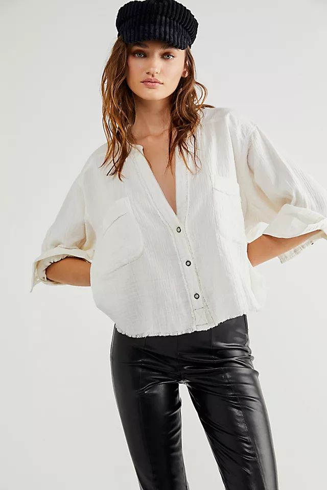 Leanne Cropped Shirt | Free People (Global - UK&FR Excluded)