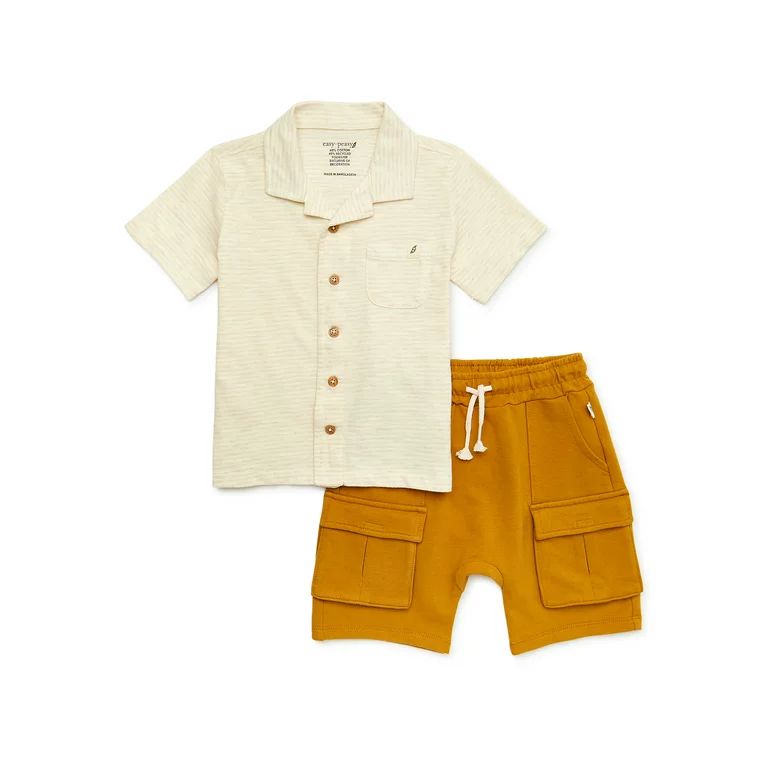 easy-peasy Baby and Toddler Boys Camp Shirt and Shorts Outfit Set, 2-Piece, Sizes 12M-5T | Walmart (US)