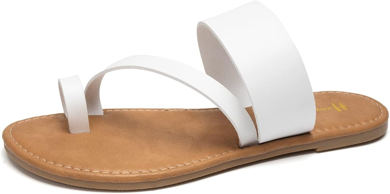 Women's Slide Sandals Slip On Flat Flip Flop Thong Casual Summer | Amazon (US)