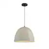 TUXEDO PARK LIGHTING 16 in. W x 12 in. H 1-Light Matte Black Shaded Pendant Light with Concrete Colored Metal Shade 7-369024-CMBK | The Home Depot