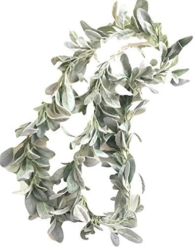 Quadow Artificial Lamb's Ear Greenery Garland, 6 Ft Long Artificial Lambs Ear Garlands Room Decor... | Amazon (US)
