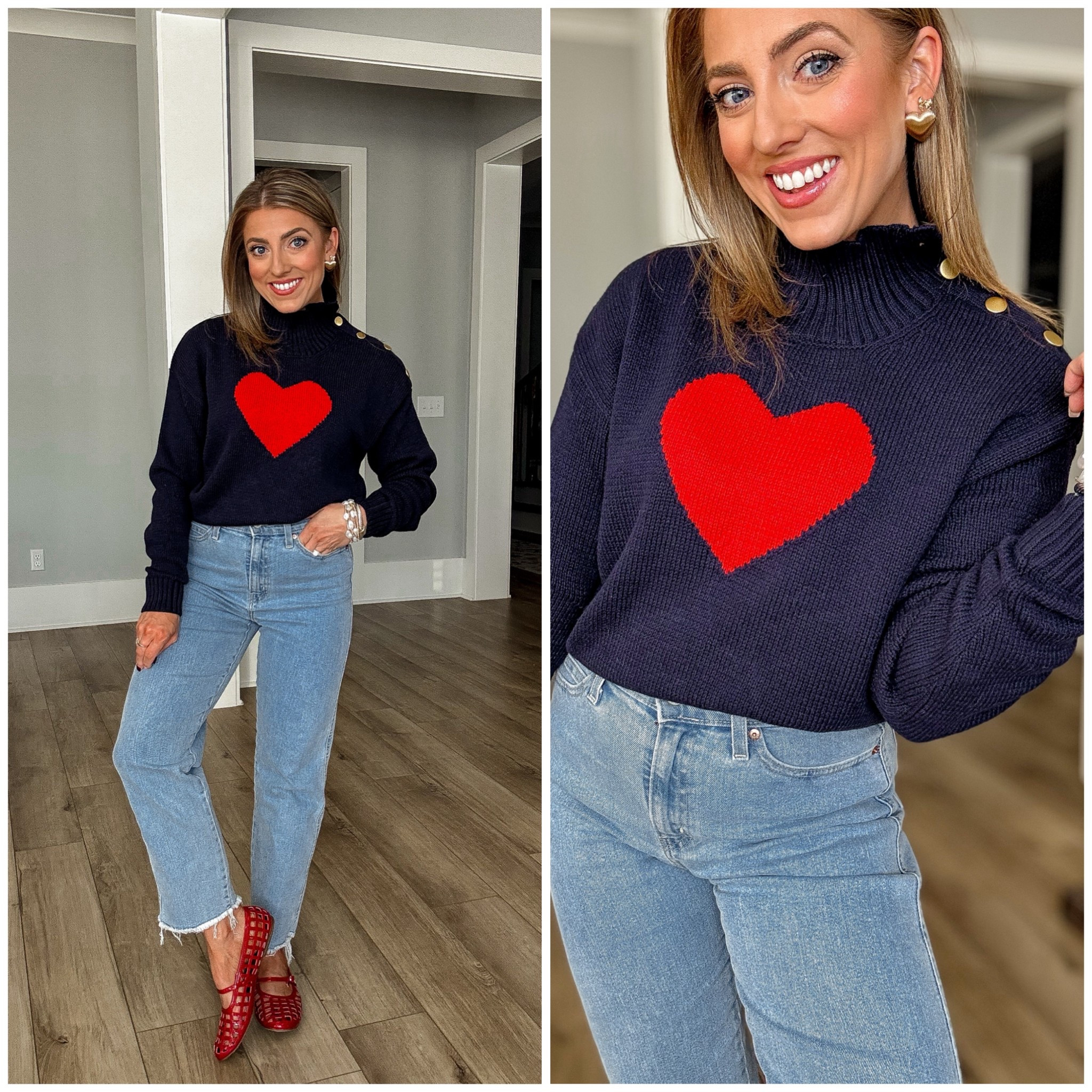 This Walmart outfit is giving all the heart-eyes ❤️
The cutest $26 button heart sweater is such a standout piece — I love the bold heart detail and the chic button shoulder design. It looks way more expensive than it is and is perfect for Valentine’s Day outfits or everyday wear.

Paired with $15 Walmart jeans and $16 flats, this is a full head-to-toe Walmart look that’s affordable, comfy, and so easy to recreate. Proof that you don’t have to spend a lot to look put together.

✨ Outfit details:
• Walmart button heart sweater – $26
• Walmart straight-leg jeans – $15
• Walmart flats – $16
• Easy, everyday outfit with a Valentine’s twist

Everything is linked in LTK so you can shop the full look 🛒

#WalmartFashion #WalmartFinds #AffordableStyle #HeartSweater #ValentinesOutfit #BudgetFriendlyFashion #WalmartStyle #Under30Finds #LTKFinds #EverydayOutfits