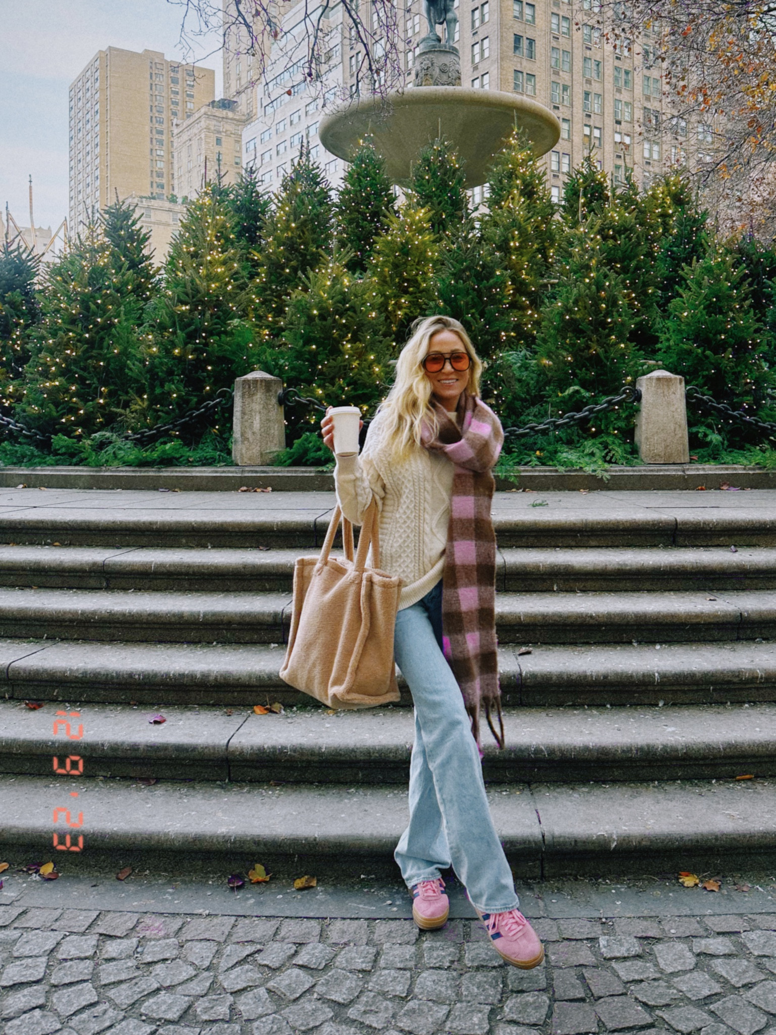 Winter outfit idea! True size denim and sweater! Shoes size down 1/2 size. Scarf and Sherpa tote linked! 

#LTKHoliday #LTKSeasonal