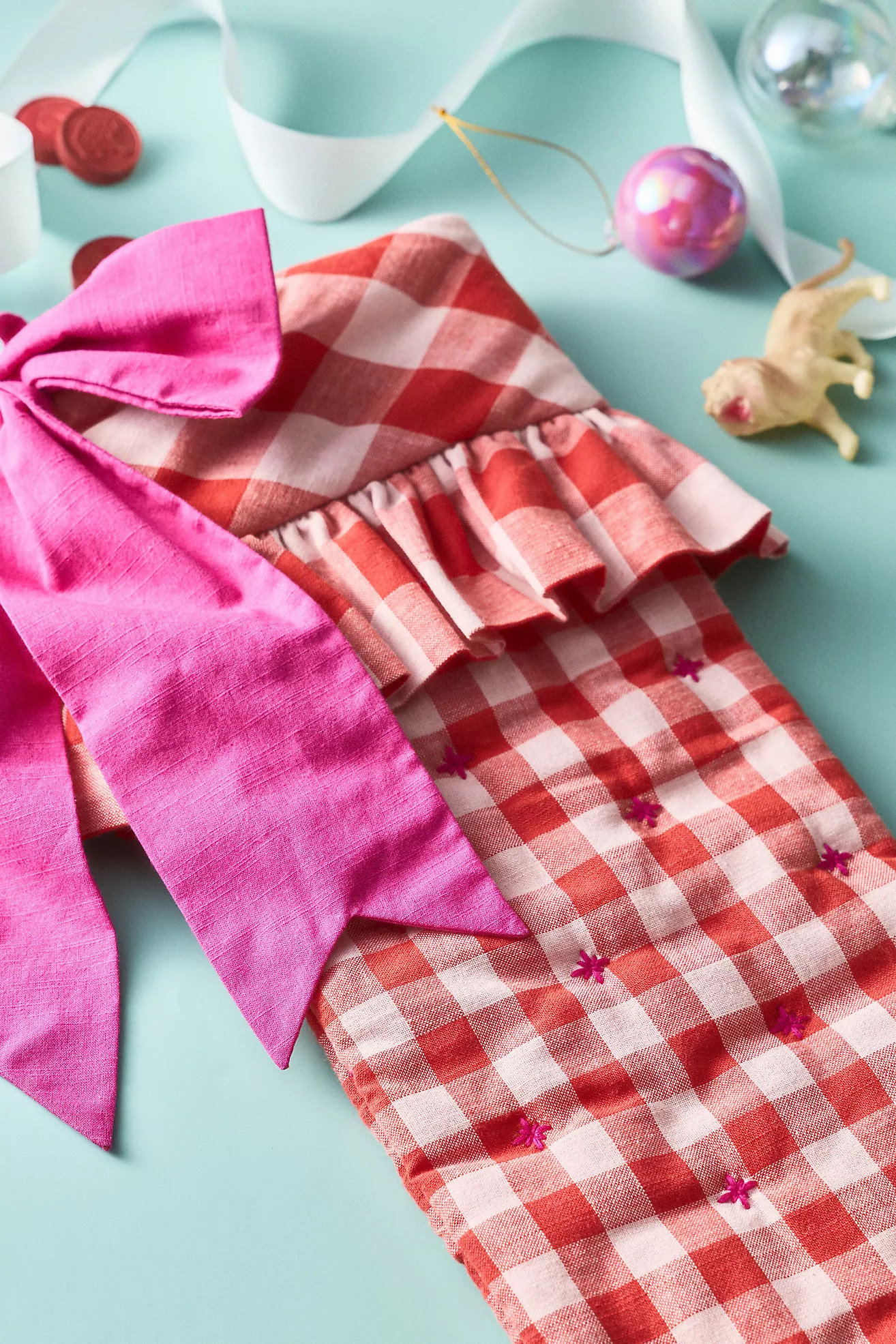 Gingham Bow Stocking | Anthropologie (US)