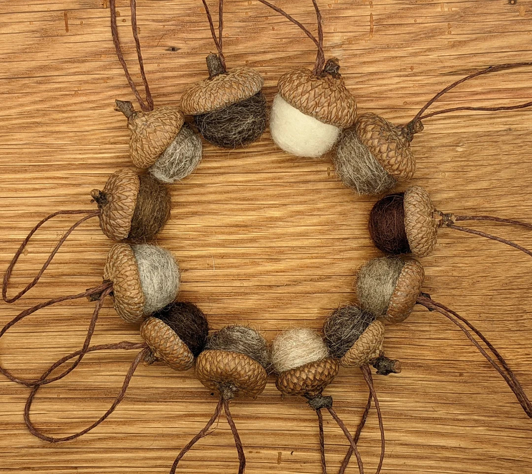 Felted Wool Acorns Natural Colored or Acorn Ornaments Set of - Etsy | Etsy (US)