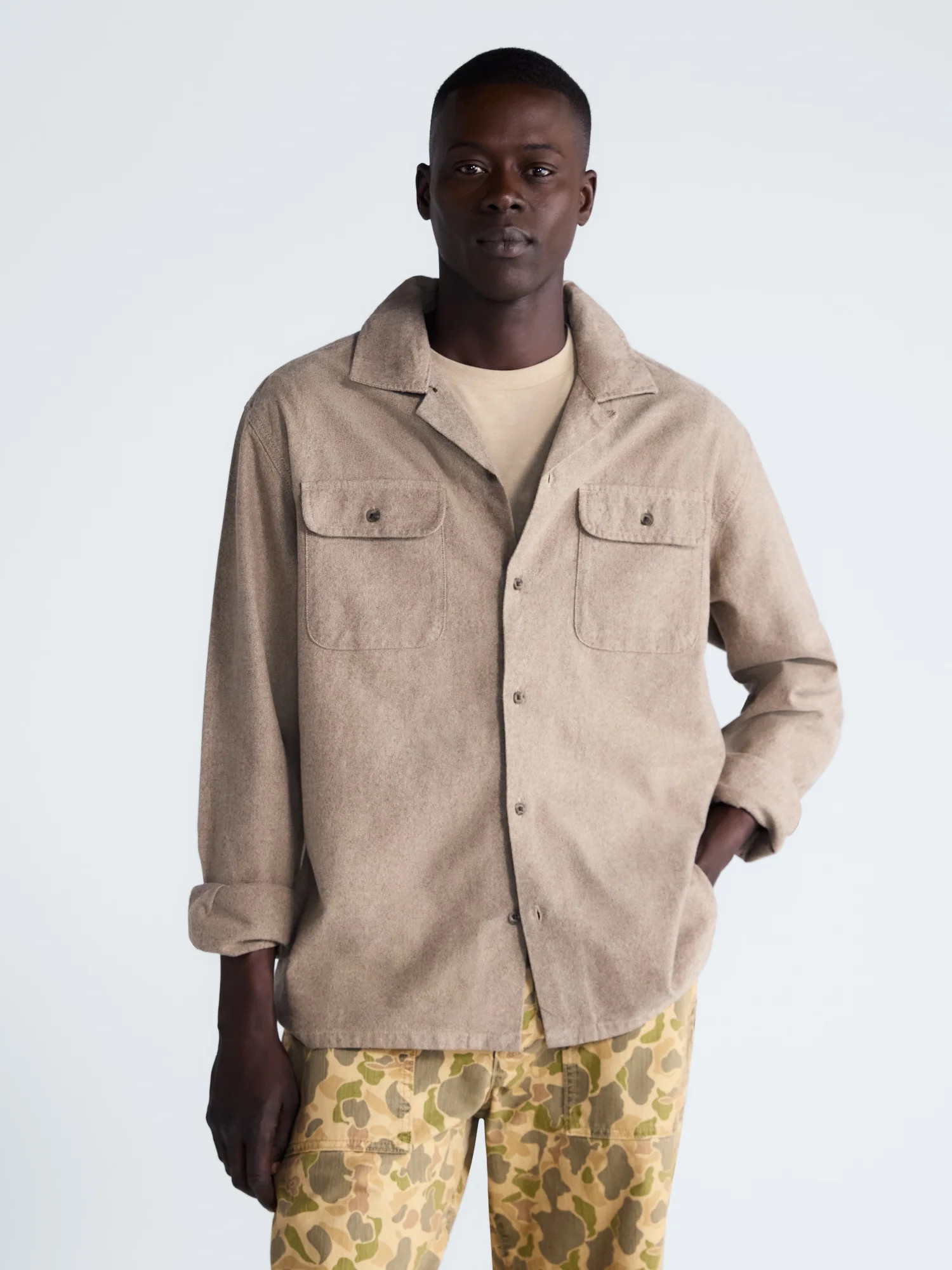 Free Assembly Men's Brushed Canvas Oxford Shirt, Sizes XS-3XL | Walmart (US)