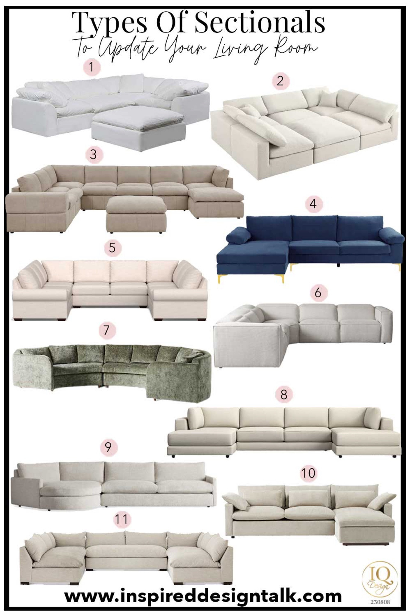 Types of sectionals to update your living room. U shape sectional, modular sectional, pit sectional, L shape sectional, Cuddler sectional, curved sectional, bumper sectionals, chaise sectional 

#LTKhome #LTKstyletip #LTKFind