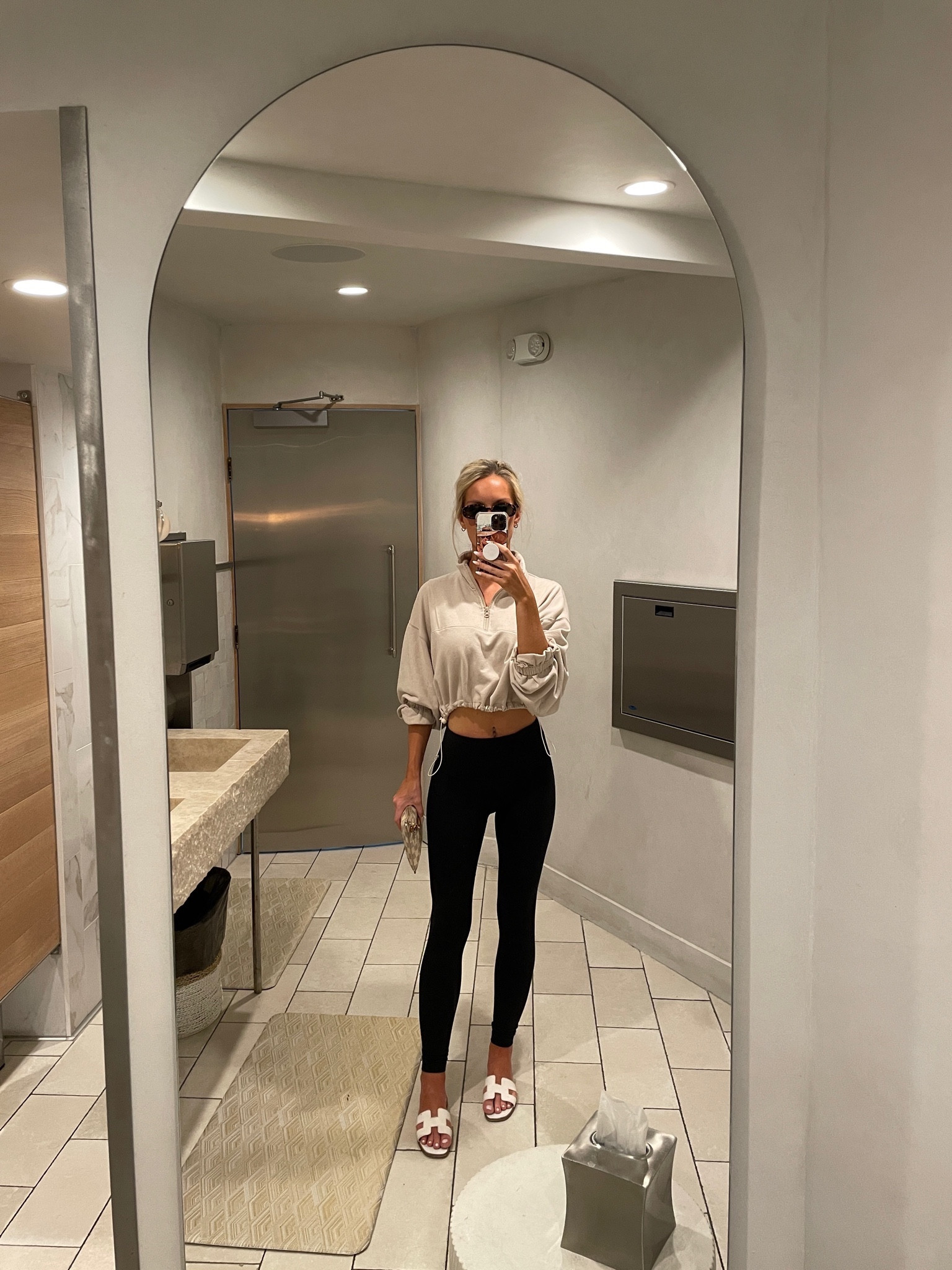 Airport travel look! Follow @hollyjoannew for style and beauty! So happy you’re here babe! Xx

UGG Sherpa Disco Tan Chestnut Platform Slide Sandal | Pottery Barn Frameless Floor Mirror | Amazon Zip Crop Sweater | Amazon Athleisure | Nordstrom Zella Everyday Live In Leggings (tts) #HollyJoAnneW

#LTKstyletip #LTKGiftGuide #LTKCyberWeek