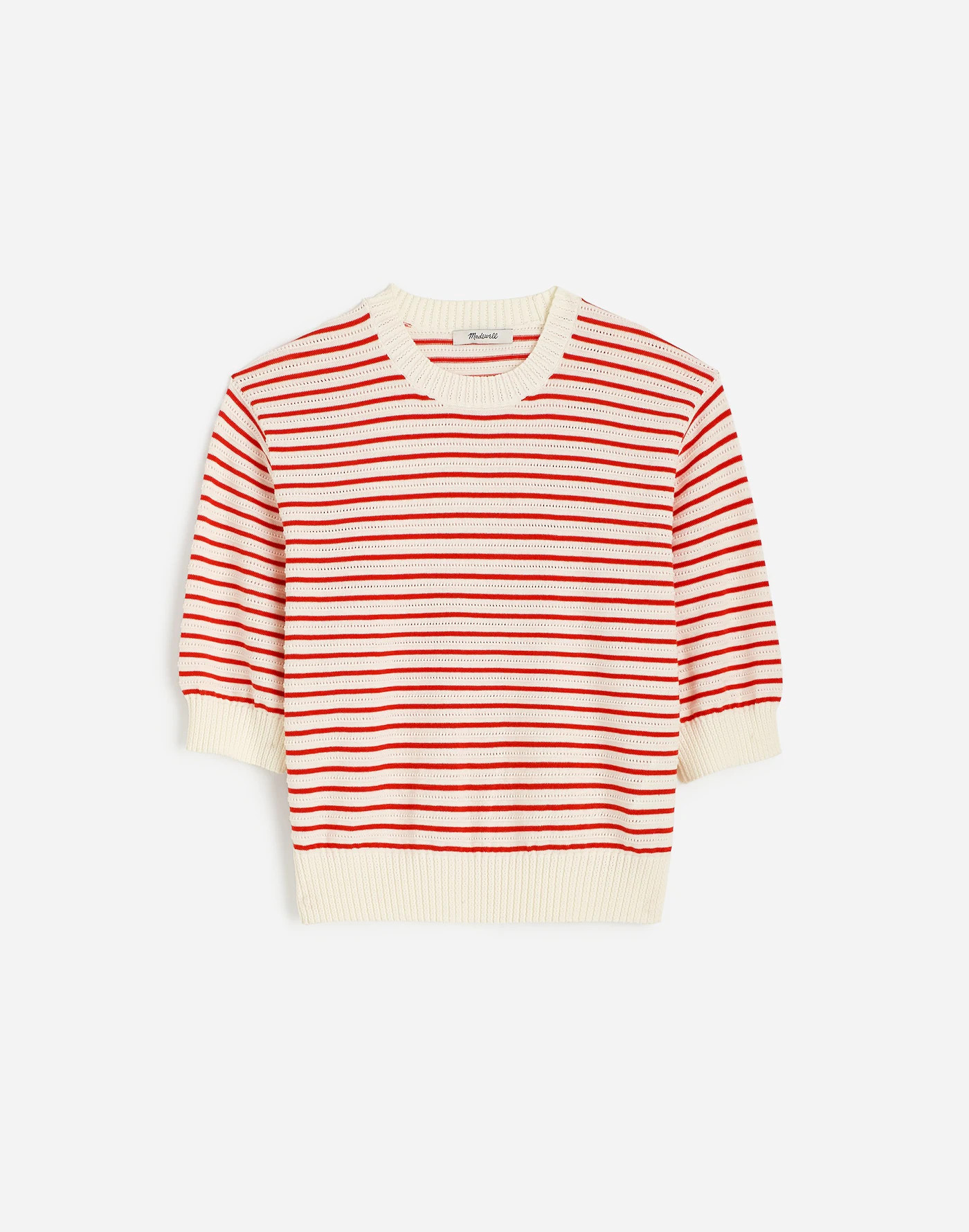 Textural-Stitch Cotton Sweater | Madewell | Madewell