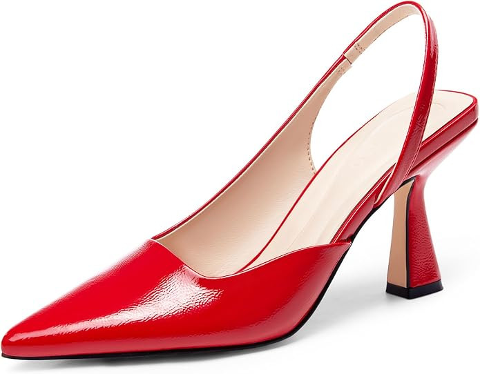 Coutgo Womens Slingback Stiletto High Heels Closed Pointed Toe Pumps D’Orsay Sexy Office Dress ... | Amazon (US)