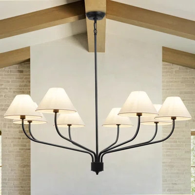 8-light Classic Dimmable Chandelier With Fabric Shades Black Chandelier Classic/traditional Chandelier | Wayfair North America