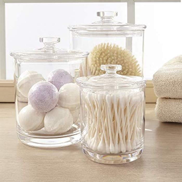 Amazon.com: STORi Premium Quality Clear Plastic Apothecary Jars | Set of 3 : Home & Kitchen | Amazon (US)