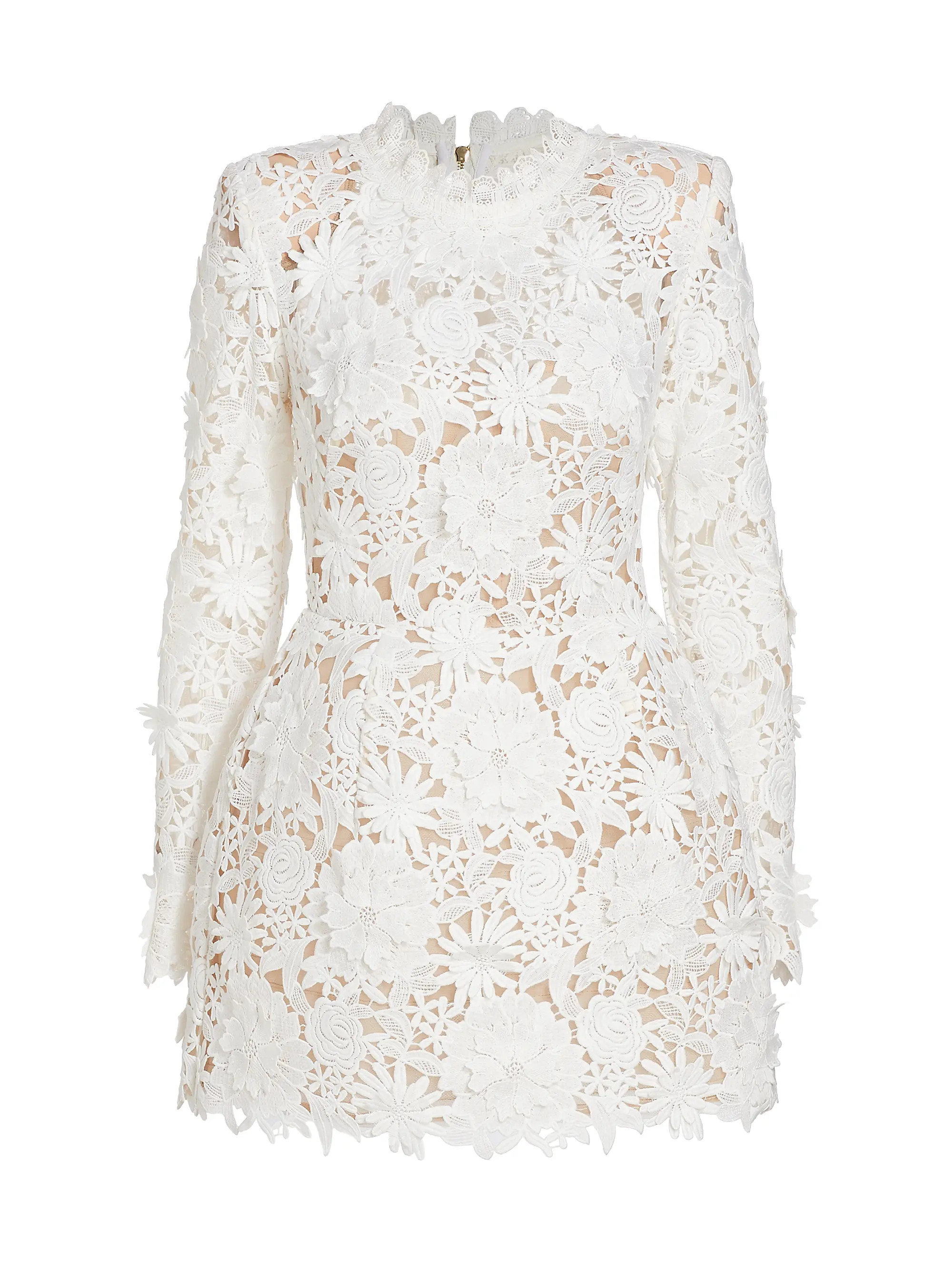 Maia Lace Long-Sleeve Minidress | Saks Fifth Avenue